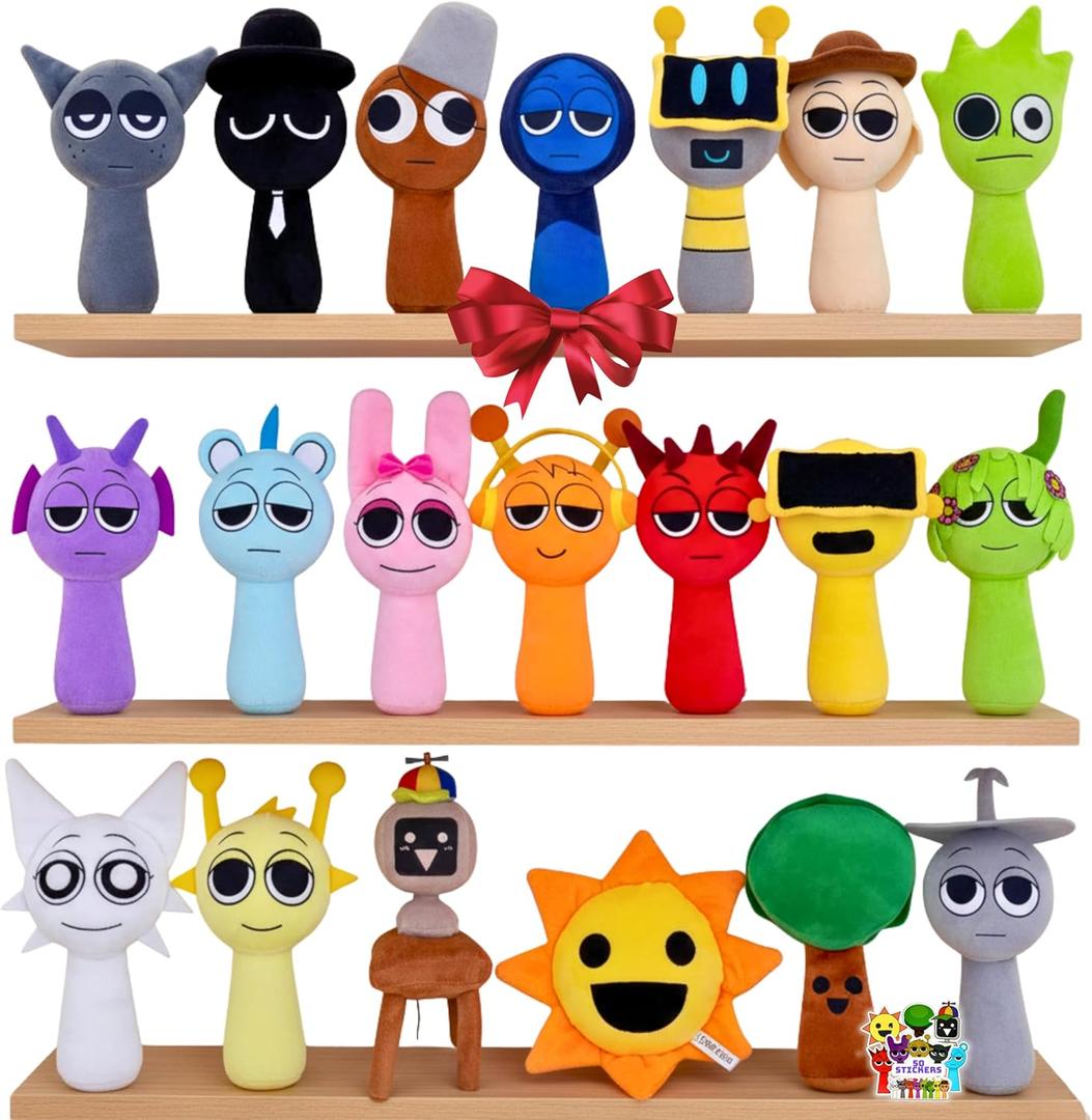 Soft Plush Toys Set  Phase 1 Soft Stuffed Characters, Adorable Collectible Plush Dolls, Great for Plush Fans & Kids (20 pcs)