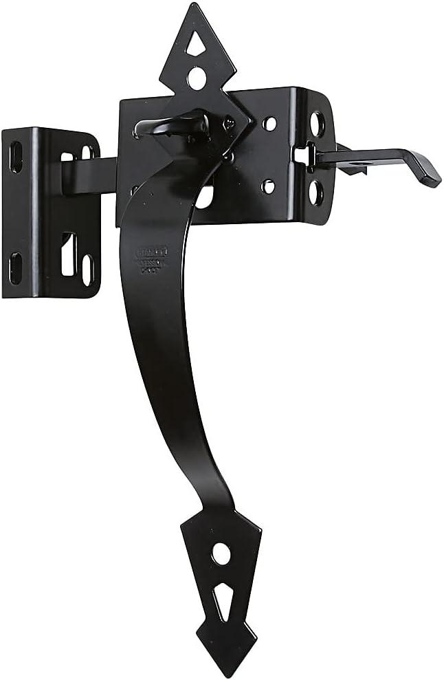 National Hardware N109-040 Swinging Gate & Door Thumb Latch, Heavy Duty, Coated with WeatherGuard Protection, Black