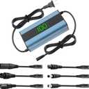 54.6V 2A Electric Scooter Charger 6 in 1 Plugs Universal,for 48V Electric Scooter Ebike Lithium Battery, Smart Display, Fast Charging, Overcharge Protection, Compatible with Multiple Model