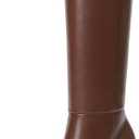 Modatope Knee High Boots for Women Pointed Toe Chunky Heel Tall Boots Side Zipper Fall Long Boots (Brown)