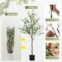 Olive Tree Artificial Indoor, 5 FT Faux Olive Trees with Planter, Fake Tall Plants with Natural Trunk and Lifelike Fruits for Home Office Decor(1, 5FT)