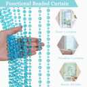 Boshen Crystal Beaded Curtain, 35.5 x 79 Inches Acrylic Hanging Door Beads String Curtain, 30 Strands Room Divider for Doorway Window Living Room Bedroom Decor, Lozenge Pattern-Blue