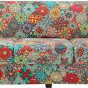 hyha Couch Cover, Floral Pattern, Stretch, Printed, 4 Pieces, Sofa Slipcovers, for 3 Separate Cushion Couch, Washable Furniture Protector for Dogs(Sofa, Diamond Mandala) (Large, Red)