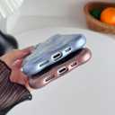 Caseative for iPhone 15 Case,Water Ripple Wave Meteorite Bubble Chrome Plating Electroplated Candy Phone Case (Silver)