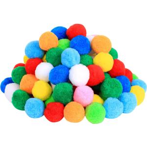 Very Large Assorted Pom Poms for DIY Creative Crafts Decorations, Assorted Colors (100Pack 2 Inch)