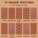 Hokkieam Clay Texture Rollers | 10-Pack Polymer Clay Texture Roller Set for Pottery & Crafting