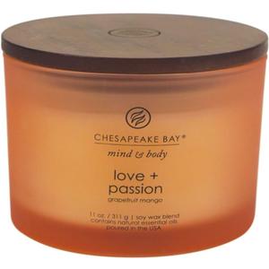 Chesapeake Bay Candle PT40255 Scented Candle Love + Passion (Grapefruit Mango) Coffee Table Orange Home Dcor (11oz)