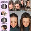 Isaic Hair Toppers for Women 18 Inch Synthetic Hair Topper with 360° Clips In and Adjustable Band, Layered Design Adds Natural Volume for Thinning Hair (Chocolate Brown with Dark Brown4/6#)