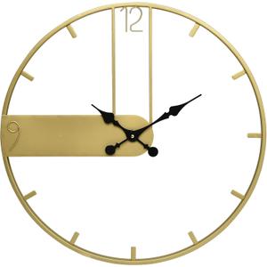 SwallowLiving 24 Inch Gold Minimalist Metal Wall Clock with Arabic Numerals - Elegant Home Decor, Silent Quartz Movement, Easy to Read, Perfect for Living Room, Kitchen, or Bedroom