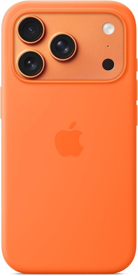 Apple iPhone 17 Pro Silicone Case with MagSafe and Camera Control: Lightweight Phone Case, Wireless Charging Compatible, Smooth Matte Finish; Orange