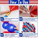 Lunmon 187 Pcs Red White Blue Square Foil Balloon Arch Kit 250th Anniversary Wall Backdrop 4th of July Double Sided Square Star Balloon for Independence Day Patriotic Birthday Party Decorations