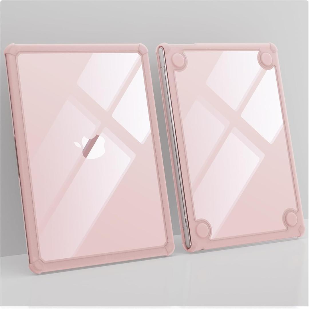Soonjet for MacBook Air 13 inch Case | M5 M4 M3 M2 2026-2022 13.6'' | Profi ShockBumper | Military Drop Protection | Clear Hard Shell Cover | Crystal Pink