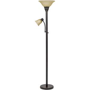 Catalina Lighting 18223-002 Transitional Uplight Floor Lamp with Reading Light, Standing Lamp, Living Room Light, LED Bulb NOT Included,71", Dark Bronze