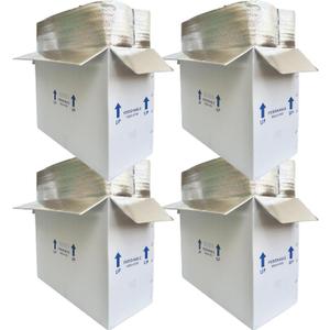 Insulated Cold Shipping Boxes with Liners, 4 Pack 26'' x 11'' x 19'', for Perishable Frozen Food, White (TB261119L-4)
