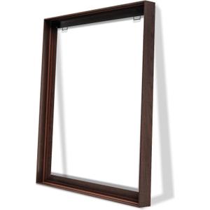 ARTGOW Metal Floating Frame for 24"x36" Canvas Oil Paintings, DIY Canvas Frame with 1.5" Deep, Floater Frames for Prints Wall Art/Portrait/Landscape Living Room Bedroom Kitchen Decor -Wood Grain Brown