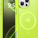 Newfuture Designed for iPhone 16 Pro Max Case with Magnetic [13 FT Military Drop Protection] [Compatible with Magsafe] Translucent Matte Shockproof with Anti-Fingerprint Phone Case, Fluorescent Green