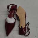 SAMMITOP Kitten Heels for Women Pointed Toe Ankle Strap Low Heel Pumps Shoes Dressy 1.5 Inches (7, Burgundy)