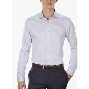 Men's Dress Shirt Slim Fit Non Iron Herringbone Spread Collar 36/37