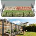 FXW Garden Fence Outdoor for the Yard 32in(H) x 27.3ft(L) Heavy Duty Metal Animal Barrier for Dog, No Dig Decorative Dog Fence, 12 Panels, Black