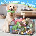 Kaiferty Indestructible Dog Toy basket, Large Toy Bin for Dogs,Pet Toy Bin Dog Metal Basket Organizer Storage for Toys Food Storage (Black), Size L:20.8"L x 13.0"W x 11.0"H