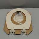 Bemis 500EC Durable Wood Toilet Seat with Easy Clean Hinges, Made in USA, Round, Almond
