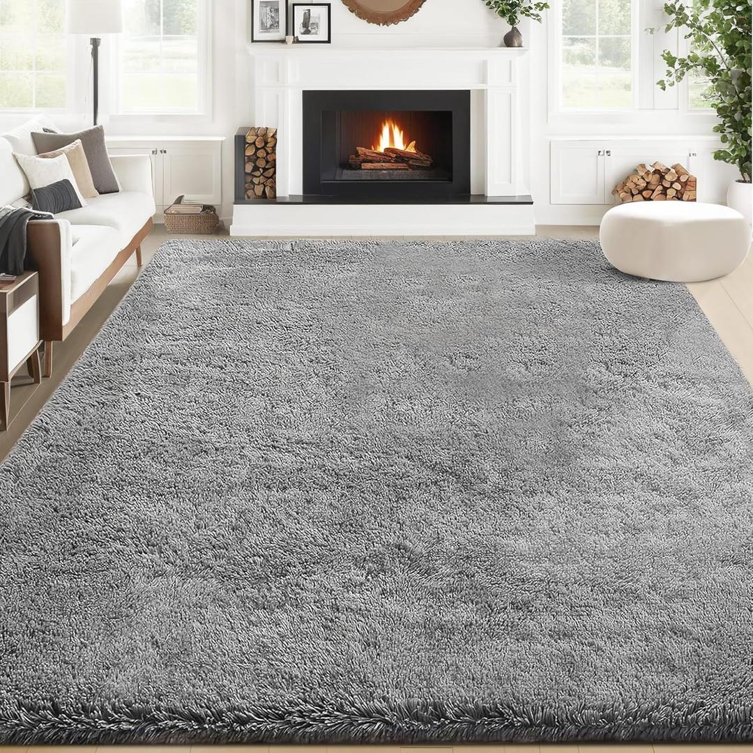 8'x10' Area Rug for Living Room: Fluffy Shag Soft Washable Rugs Large Fuzzy Plush Indoor Carpet for Bedroom Nursery Playroom Kids Girls Boys Room