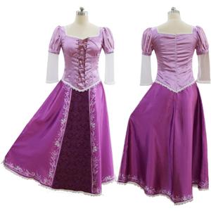 Women Long Hair Rapunzel Princess Printing Cosplay Costume Adult Fancy Dress (X-Large)