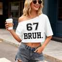 80s Shirt for Women Neon Off The Shoulder Crop Tops Girl's Just Wanna Have 80's Fun Graphic Tee