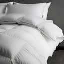 Luxury Lightweight Down Fiber Comforter Oversized King - High Fill Power Thin Duvet Cooling Bed Insert - Ultra-Soft Hotel Collection Comforter - Fluffy and Cozy - Ivory White - 120"x98"