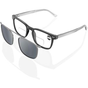 DEHOTRE Progressive Multifocal Reading Sunglasses Men No Line Bifocal Sun Readers with Core Wire Zero Top Spring Hinge UV400