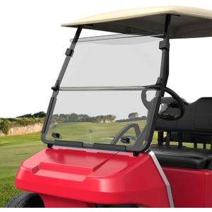 10L0L Golf-Cart-Windshield for Club Car DS 1982-2000.5 Gas & Electric Models Replacement with Tinted UV Protection Impact Resistant Acrylic Lightweight and Foldable Golf Cart Front Windshield (Clear) (Transparent)