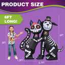 ZPISF 6 FT Halloween Inflatables Skeleton Black Cat and Dog Day of The Dead Outdoor Decorations, Inflatable Halloween Blow Up Yard Decorations with Built-in LED Lights for Yard Lawn Garden Decor