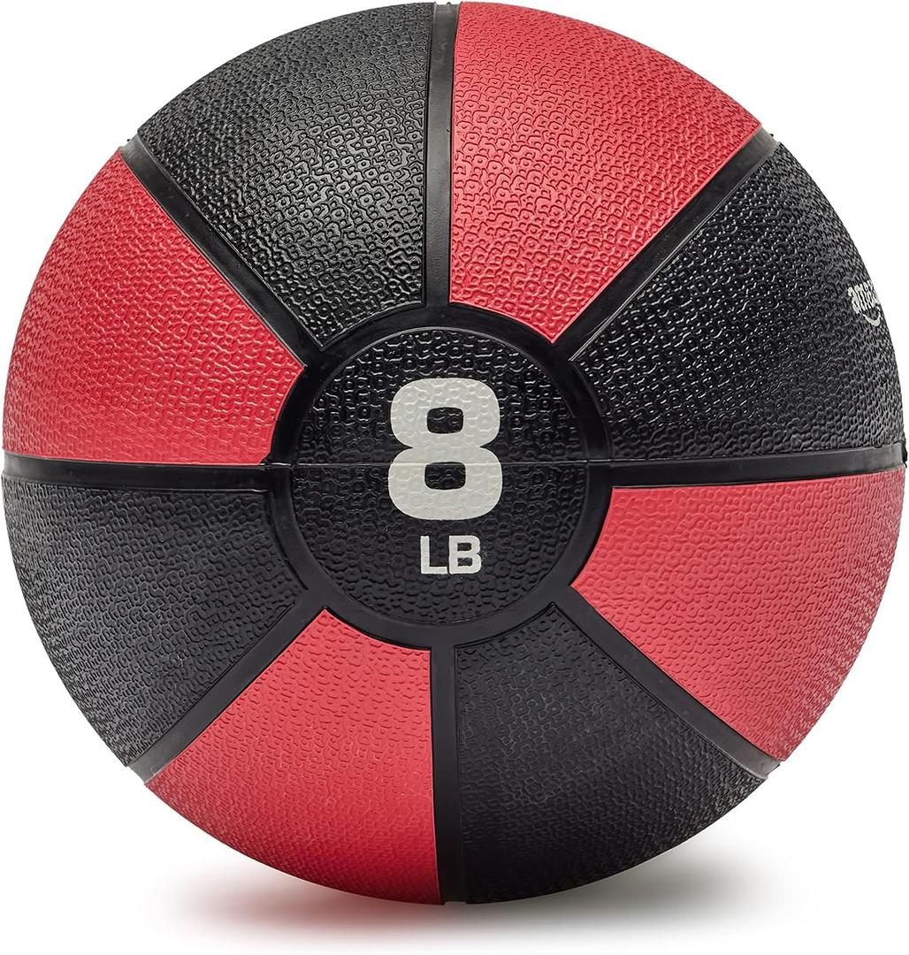 Amazon Basics Weighted Medicine Ball for Core Strength, Strength Training, Full-Body Workouts and Balance Exercises 8LB