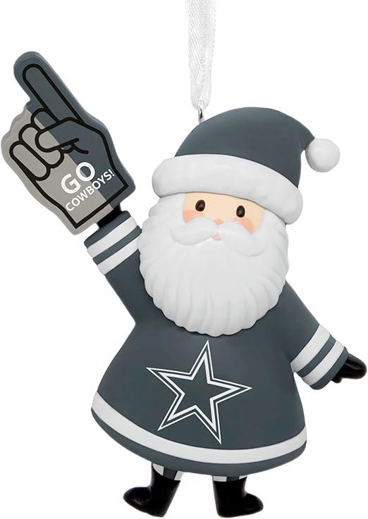 Hallmark NFL Dallas Cowboys Santa Fan Christmas Ornament, Gifts for Sports Fans