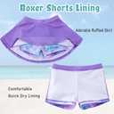 swimsobo Girls Swimsuit Rash Guard Long Sleeve Bathing Suit Two Piece Swimwear Swimming Skirt with Shorts 8T(Purple)
