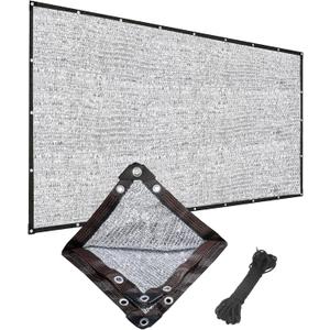 Aluminum Foil Shade Cloth, 90% Shading 13 Ft x 16 Ft Sturdy Durable Sunblock Shade Mesh with Grommets, Outdoor Blinds, Dog Kennel Shade Cover, for Patio Plants Greenhouse Cover, Chicken Coop Porch