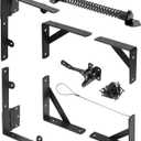 Fence Gate Kit Gate Hardware, 1 Set Anti Sag Gate Kit Gate Frame Cornor Brackets Kit with Self Closing Gate Springs Hings Latchs for Outdoor Garden Backyard Wooden Fence Deck Porch Gate