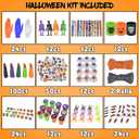 296PCS Halloween Party Favors Gloves, 24Sets Purple Orange White Gloves Stuffed Bulk Non-Candy Halloween Goodie Bags Fillers Trick or Treat Bag for Halloween Party Supplies Birthday Classroom Gifts