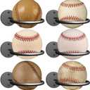 Baseball&Softball Display Memorabilia Holder Baseball Bat Storage Baseball Display Holders Heavy-Duty Wall Mount Rack for Collectibles Black 3PCS Hardware Included (6 Pack)