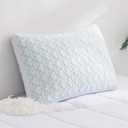 Shredded Memory Foam Cooling Soft Bamboo Viscose Pillow King Size, Adjustable Hypoallergenic Hotel Quality Bed Pillow for Stomach, Back and Side Sleeper, Oeko-TEX Certified