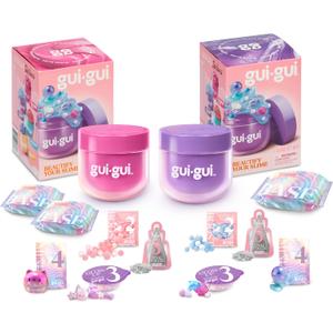 GUI GUI Slime Kit - Scented Slime 2-Pack Bundle, Clear & Gloss, 5 Step DIY Process to Customize Your Ultimate Slime Glow-Up, Resealable and Reusable Container, ASMR Experience