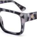 Reading Glasses for Men Women TR90 Frame Lightweight Blue Light Blocking Computer Readers with UV Protection (Black and White Tortoiseshell, +2.0)