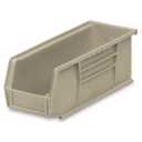 Bin [Set of 12] Size: 4" H x 4.13" W x 10.88" D, Color: Stone