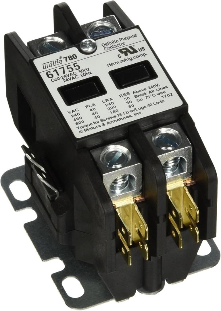 Motors & Armatures 61755 2P 40A 24V QC & BL Term Contactor