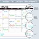 4 x Large Dry Erase Calendar for Wall - Undated 1 Month Big Wall Calendar, 40" x 30", Erasable & Reusable Laminated Calendar with 8 Round Stickers, Great Layout Wall Calendar Dry Erase - Grey