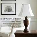Lamp Shades Set of 2, White Medium Lampshades (6.5"x13"x10.8"), Classic Square Cut Corner Fabric Replacement Shade with Spider Fitter for Table Lamps (Harp Not Included), Classic Home Decor