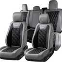 Coverado Premium Leather Truck Seat Covers Full Set – Custom Fit, Waterproof, Heavy Duty, Durable Protector for Ford F150 2015-2026, F250-F450, BGray