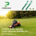 2 Pack 942-04244A Mower Blades with 712-0417A Blade Nuts for XT1 LT46 LTX1045 LTX1046 XT1 46 RZT L46 LT2000 Replaces Cub Cadet 46 inch Mower Blades 742-04244A 742-04290A 942-04290A High Lift