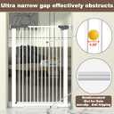 41" Extra Tall Baby Gate for Doorways and Stairs No Drill, Adjustable 72.3-76.7" Auto Close Dog Gate Indoor, Pressure Mounted Walk Through Swing Wide Pet Gate, Tall Cat Gate with Expansion Kit, White