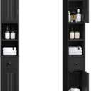 ChooChoo Narrow Bathroom Storage Cabinet with Adjustable Shelves and Drawer, 7.87"D x 7.87"W x 70.87"H
